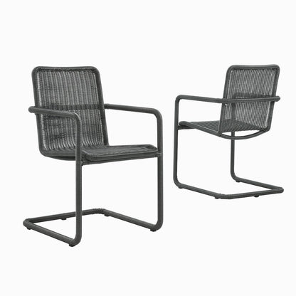 Abacus Outdoor Patio Wicker Dining Chairs Set of 2