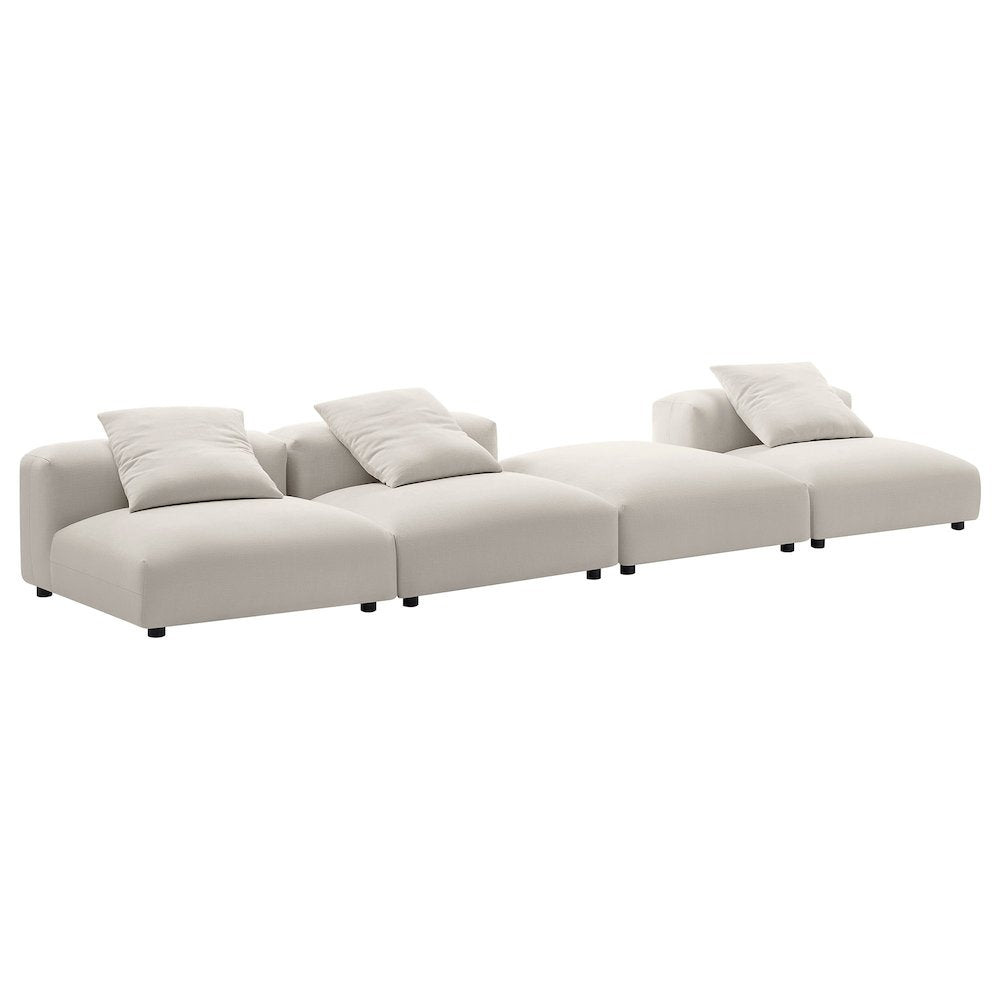 Solace 4-Piece Modular Upholstered Fabric Sectional Sofa