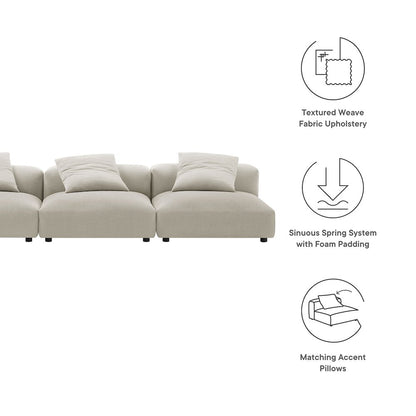 Solace 3-Piece Modular Upholstered Fabric Sofa
