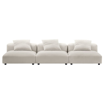 Solace 3-Piece Modular Upholstered Fabric Sofa