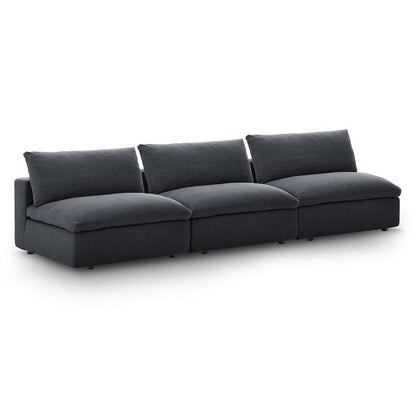 Commix Down Filled Overstuffed 3-Piece Armless Sectional Sofa