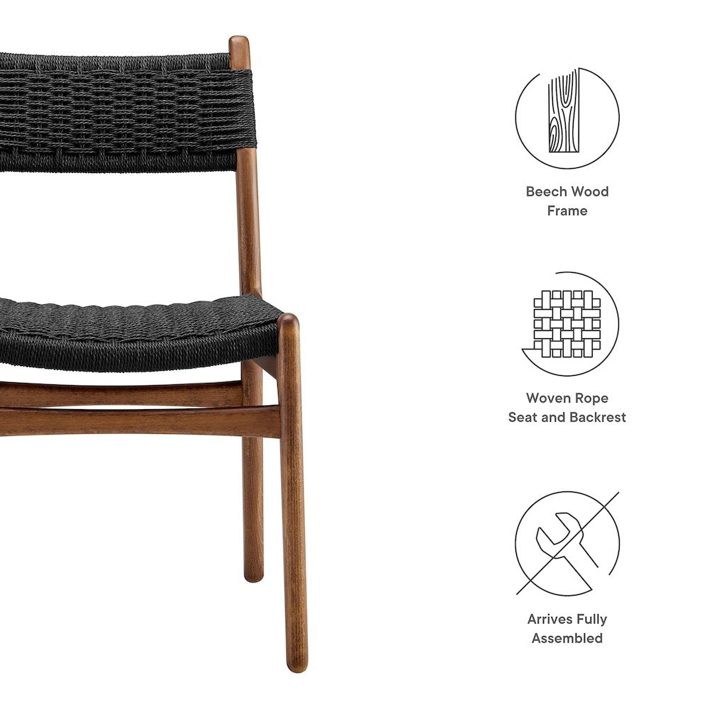 Wynn Rope and Wood Dining Side Chairs Set of 2