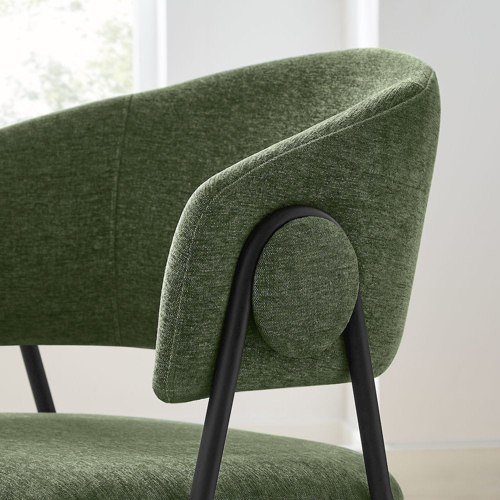 Nella Upholstered Heathered Chenille Dining Chairs Set of 2