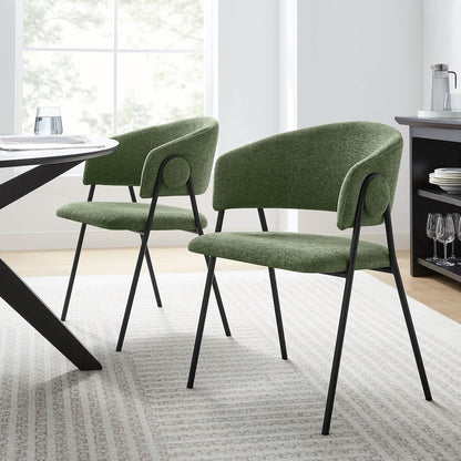 Nella Upholstered Heathered Chenille Dining Chairs Set of 2