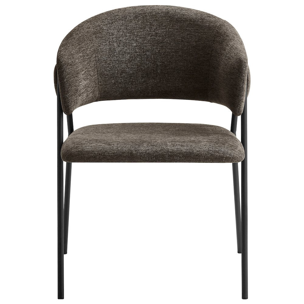 Nella Upholstered Heathered Chenille Dining Chairs Set of 2