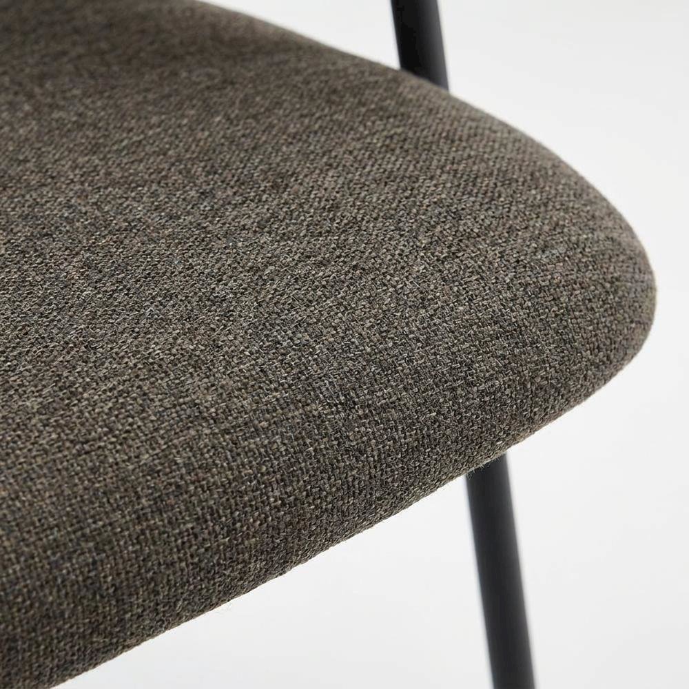 Upholstered Heathered Chenille Dining Chairs, Java Black, Set of 2