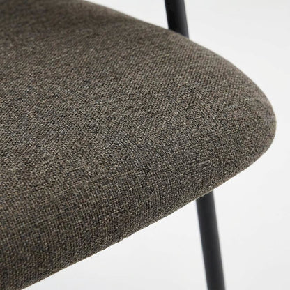 Upholstered Heathered Chenille Dining Chairs, Java Black, Set of 2