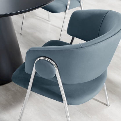 Nella Upholstered Performance Velvet Dining Chair Set of 2