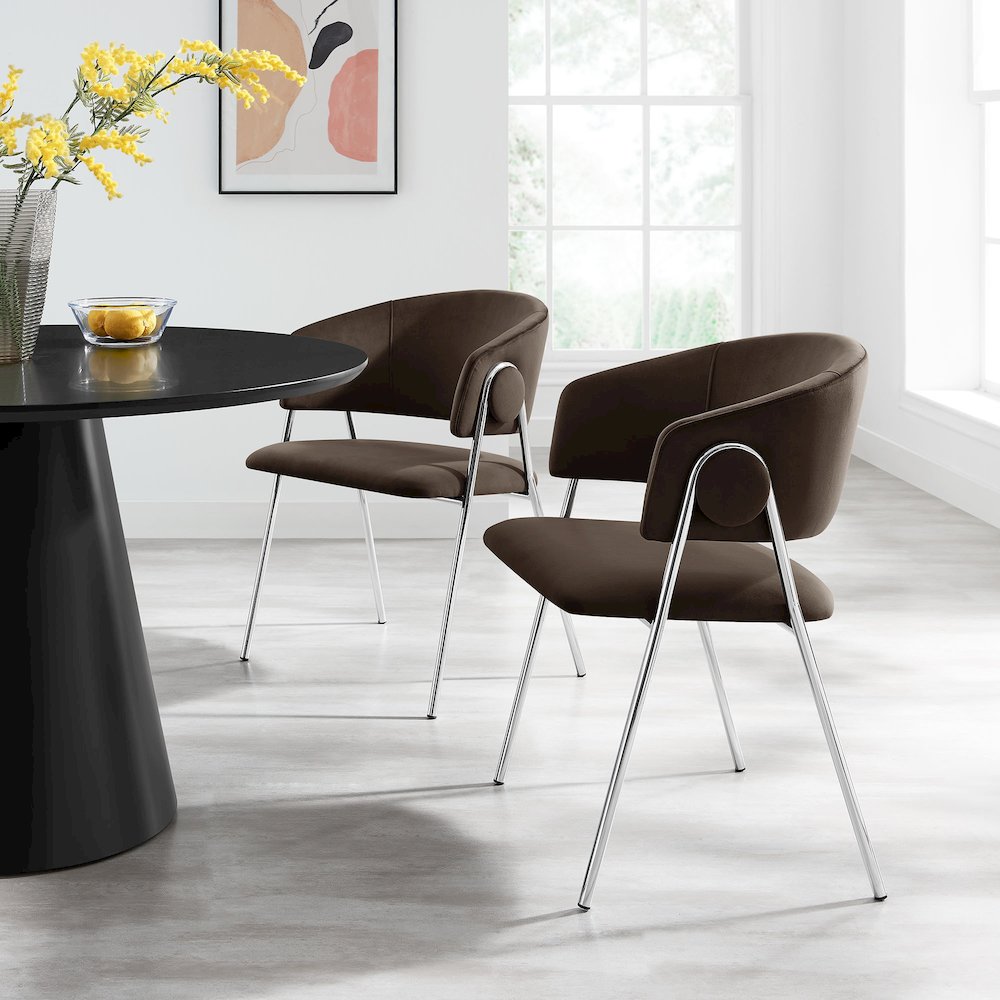 Nella Upholstered Performance Velvet Dining Chair Set of 2