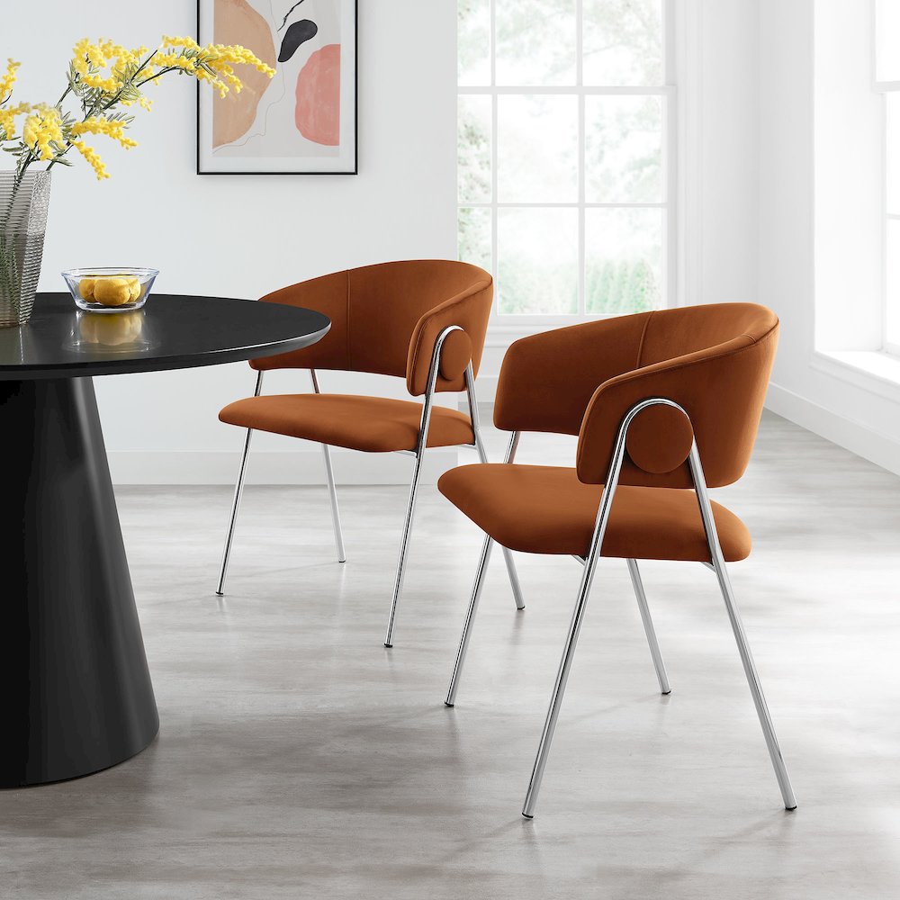Nella Upholstered Performance Velvet Dining Chair Set of 2