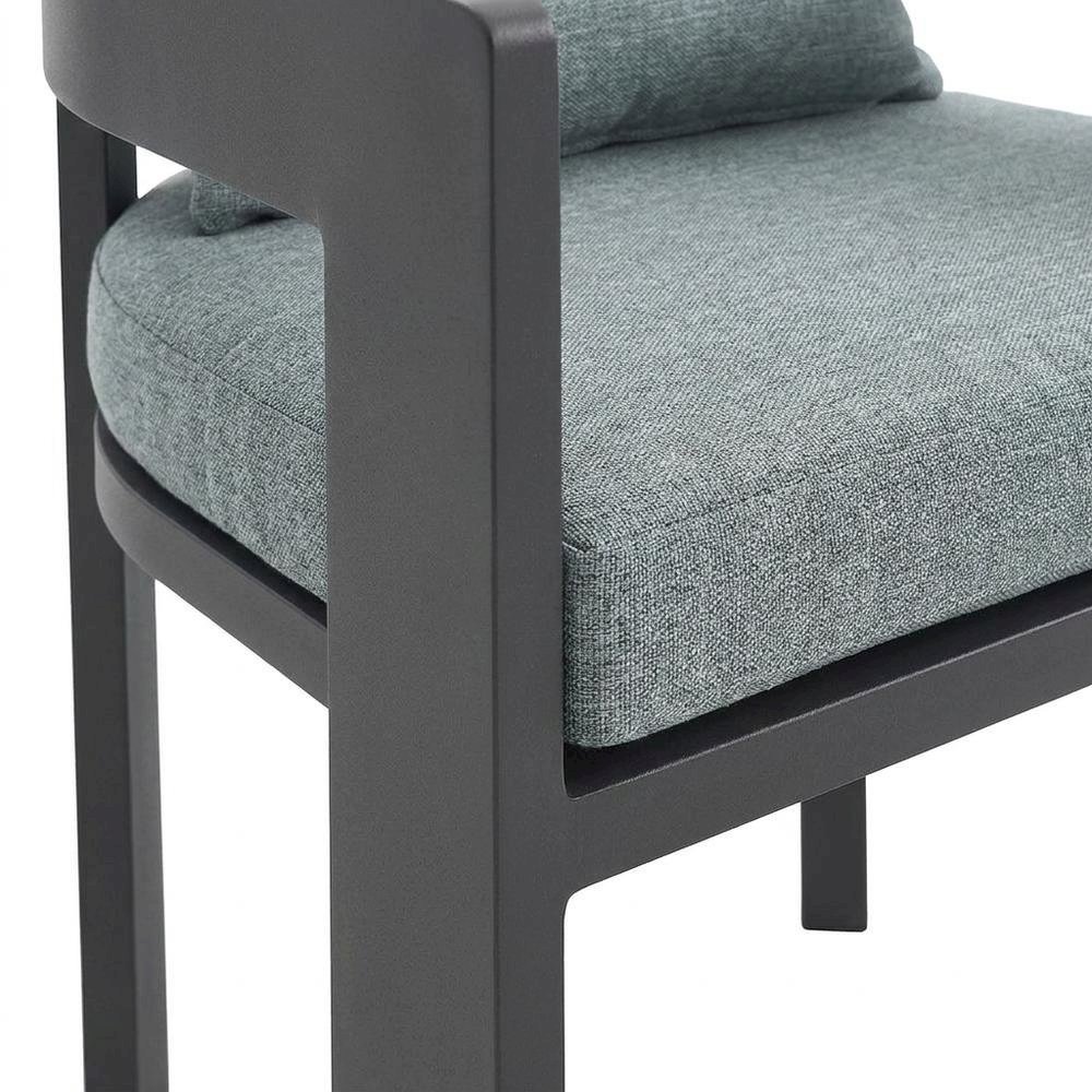 Aluminum Outdoor Patio Dining Set with Table and Chairs for Deck, Gray Gray