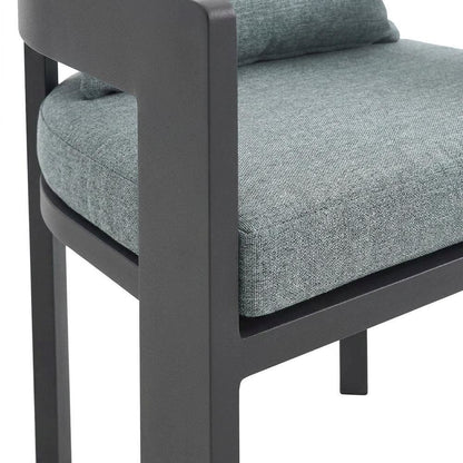 Aluminum Outdoor Patio Dining Set with Table and Chairs for Deck, Gray Gray