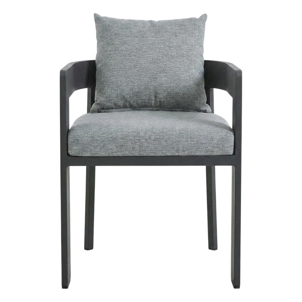 Aluminum Outdoor Patio Dining Set with Table and Chairs for Deck, Gray Gray
