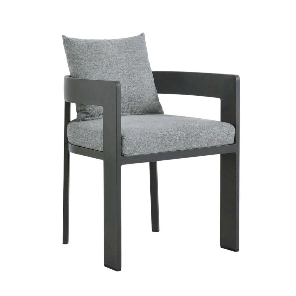 Aluminum Outdoor Patio Dining Set with Table and Chairs for Deck, Gray Gray