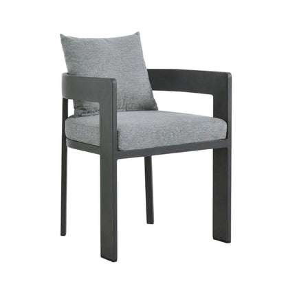 Aluminum Outdoor Patio Dining Set with Table and Chairs for Deck, Gray Gray