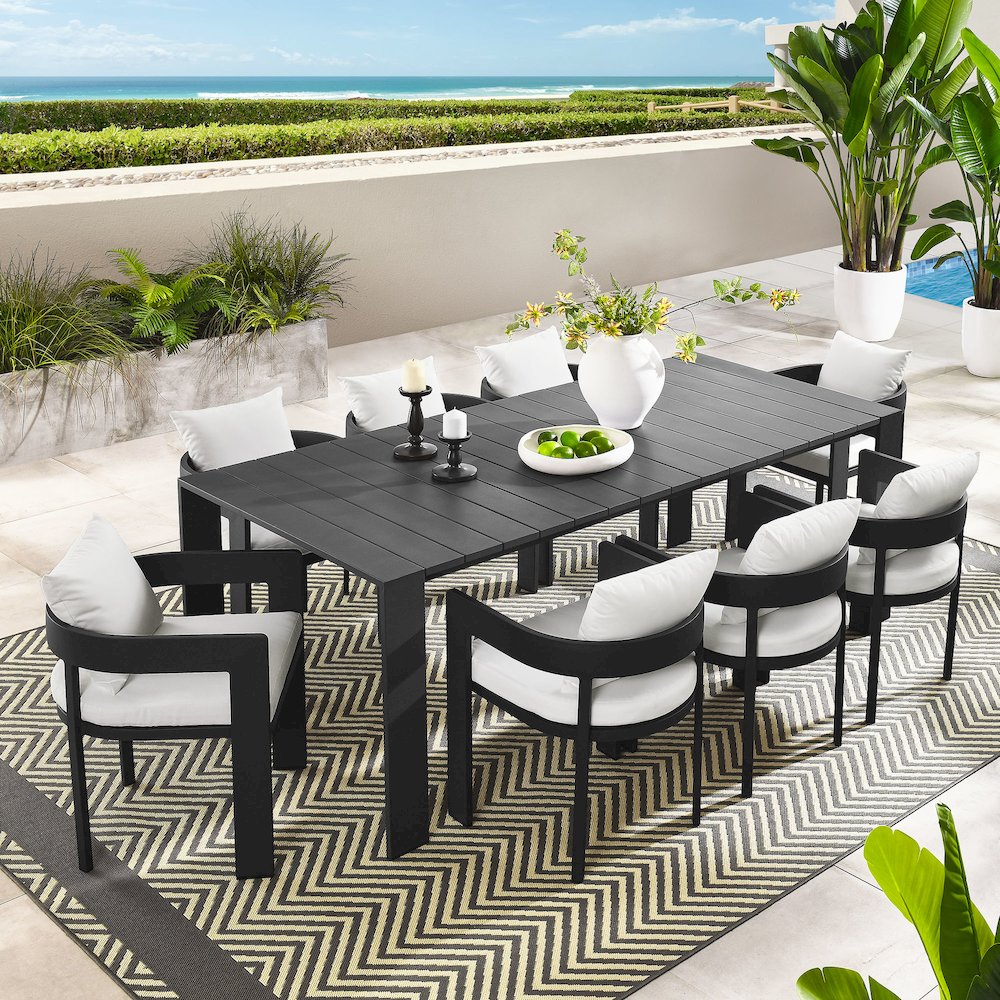 Tahoe 9-Piece Outdoor Patio Aluminum Dining Set