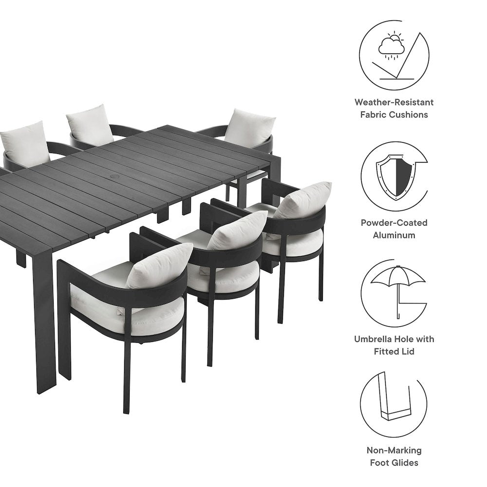Tahoe 9-Piece Outdoor Patio Aluminum Dining Set