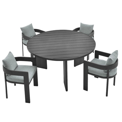 Tahoe 5-Piece Outdoor Patio Aluminum Dining Set