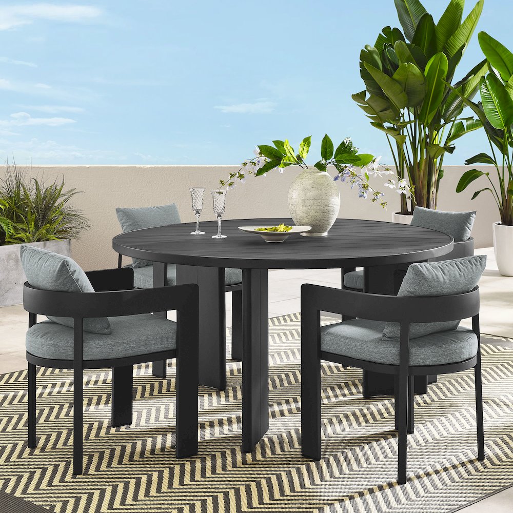 Tahoe 5-Piece Outdoor Patio Aluminum Dining Set