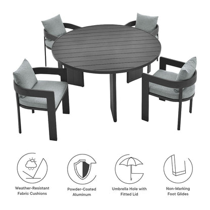 Tahoe 5-Piece Outdoor Patio Aluminum Dining Set