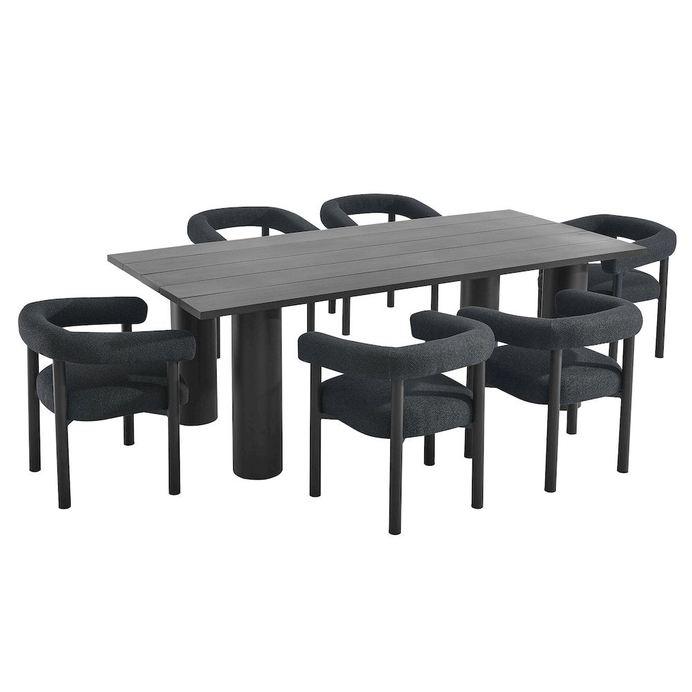 Nautica 7-Piece Rectangular Outdoor Patio Aluminum Dining Table and Chairs Set