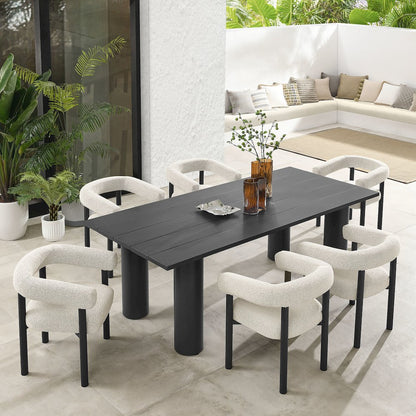 Nautica 7-Piece Rectangular Outdoor Patio Aluminum Dining Table and Chairs Set