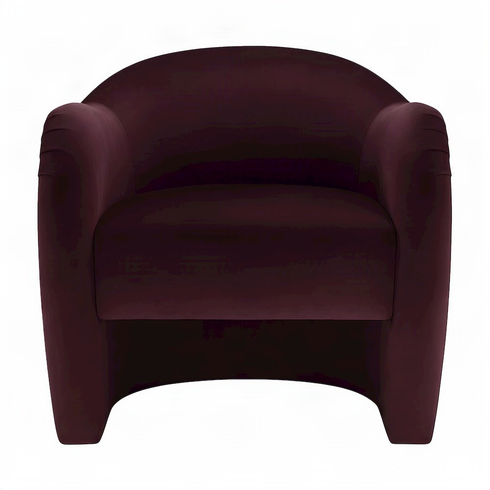 Performance Velvet Barrel Accent Chair with Thick Cushioned Seat, Mulberry
