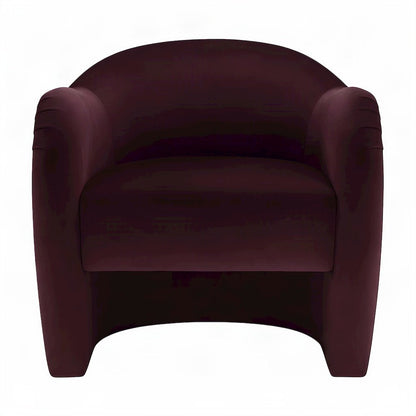 Performance Velvet Barrel Accent Chair with Thick Cushioned Seat, Mulberry