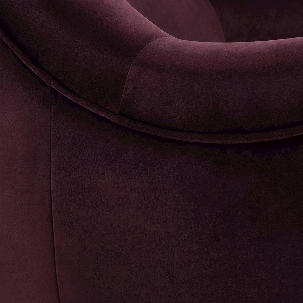 Performance Velvet Barrel Accent Chair with Thick Cushioned Seat, Mulberry
