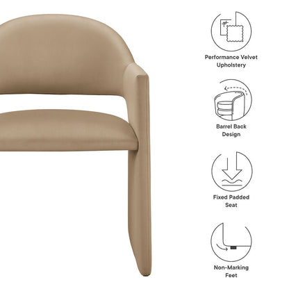 Talia Performance Velvet Dining Armchair