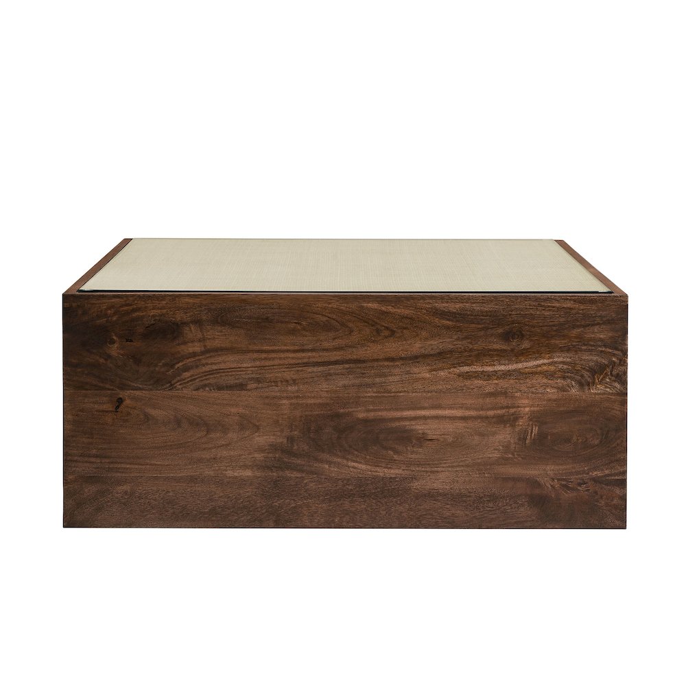 Truett Square Wood Rattan Coffee Table