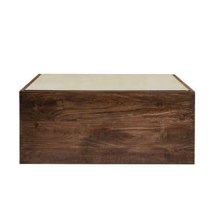 Truett Square Wood Rattan Coffee Table