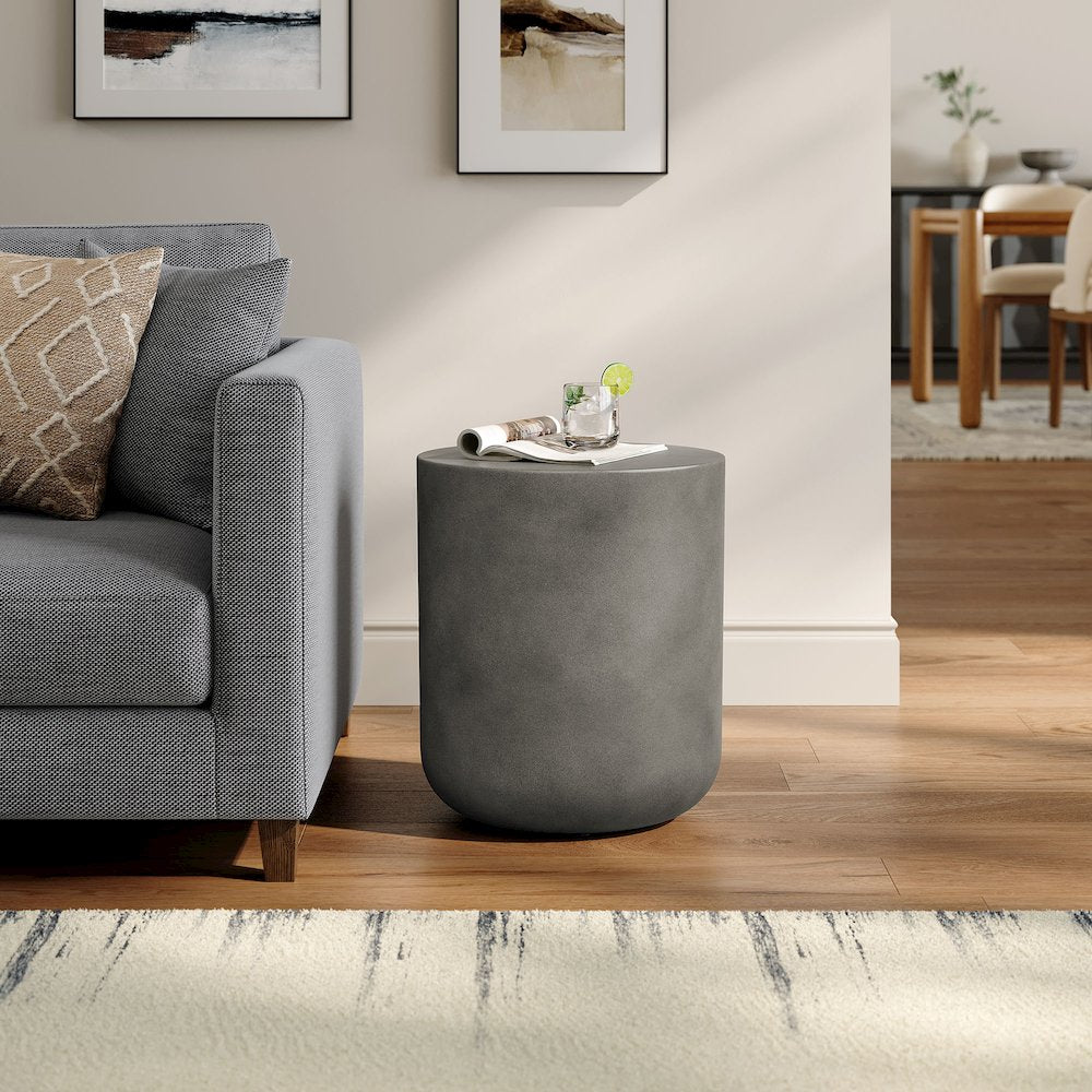 Brion Indoor - Outdoor Patio Concrete Stool