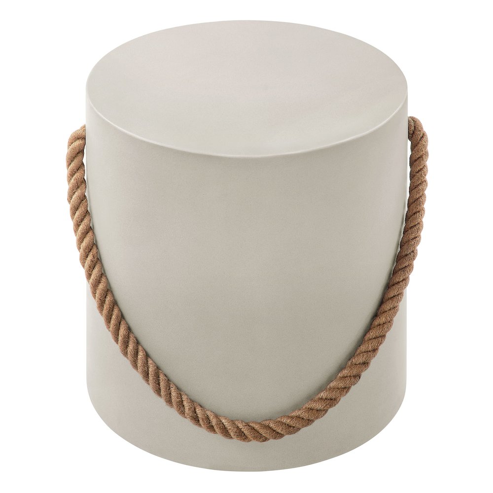 Isera Indoor - Outdoor Patio Rope Concrete Side Table Stool