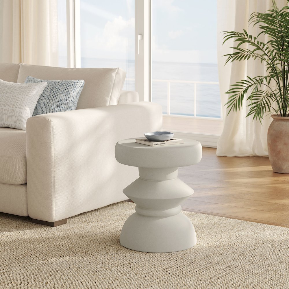 Terza Indoor - Outdoor Patio Concrete Side Table