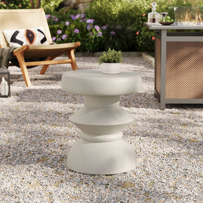Terza Indoor - Outdoor Patio Concrete Side Table