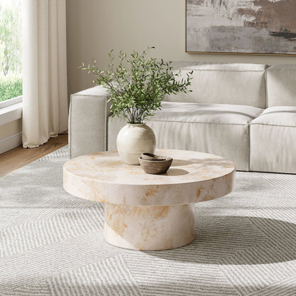 Alora Indoor - Outdoor Patio Concrete Round Coffee Table