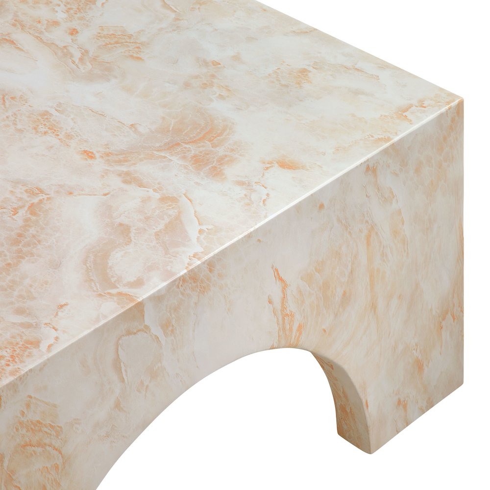 Valen Indoor - Outdoor Patio Arched Concrete Coffee Table