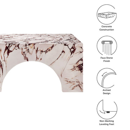 Valen Indoor - Outdoor Patio Arched Concrete Coffee Table