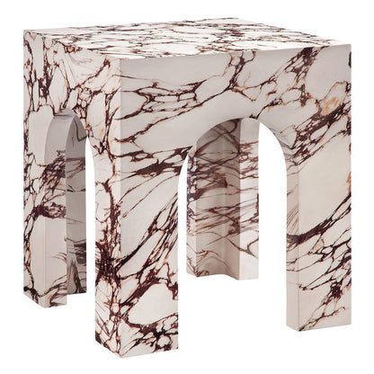 Valen Square Indoor - Outdoor Patio Arched Concrete Side Table