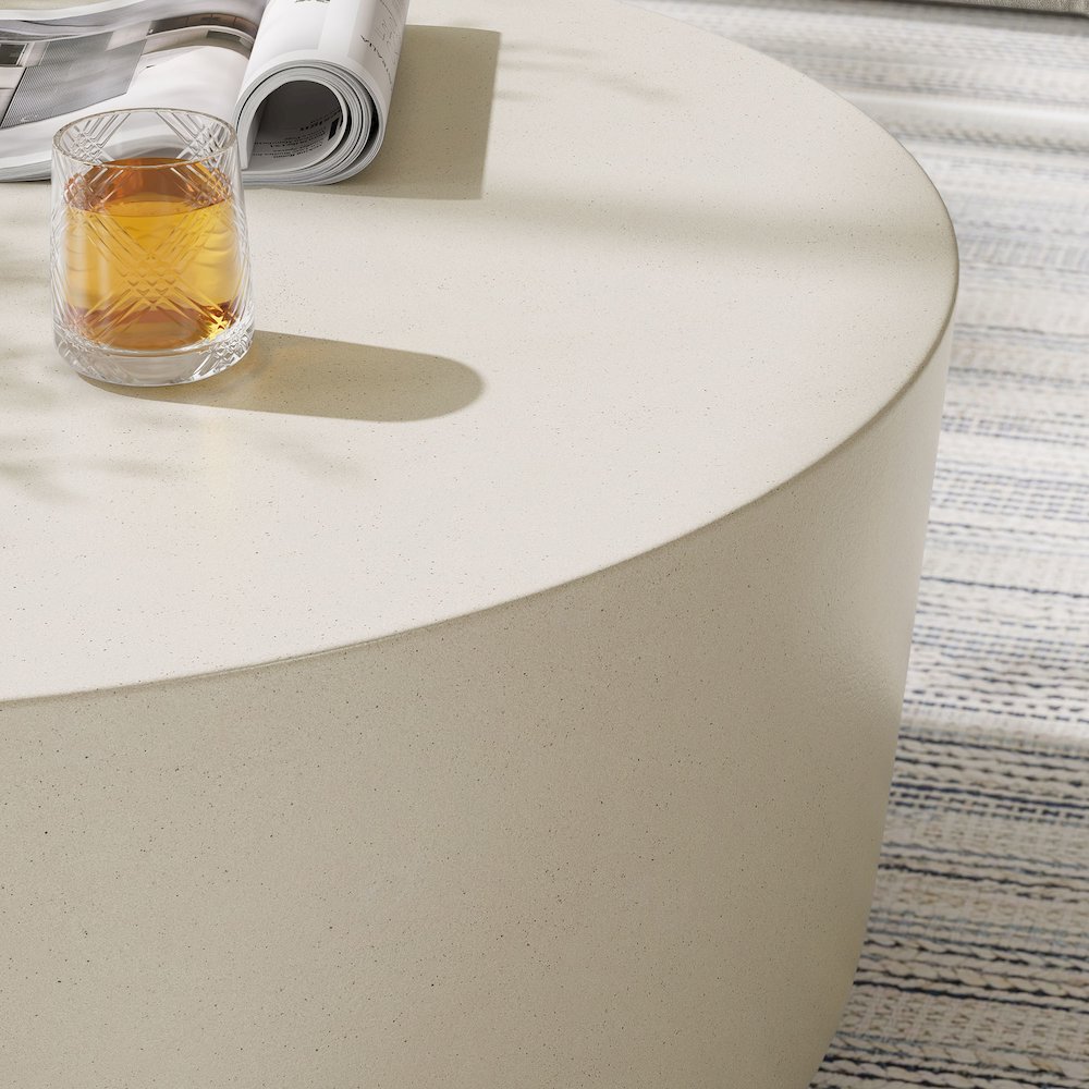 Brion Round Indoor - Outdoor Patio Concrete Coffee Table