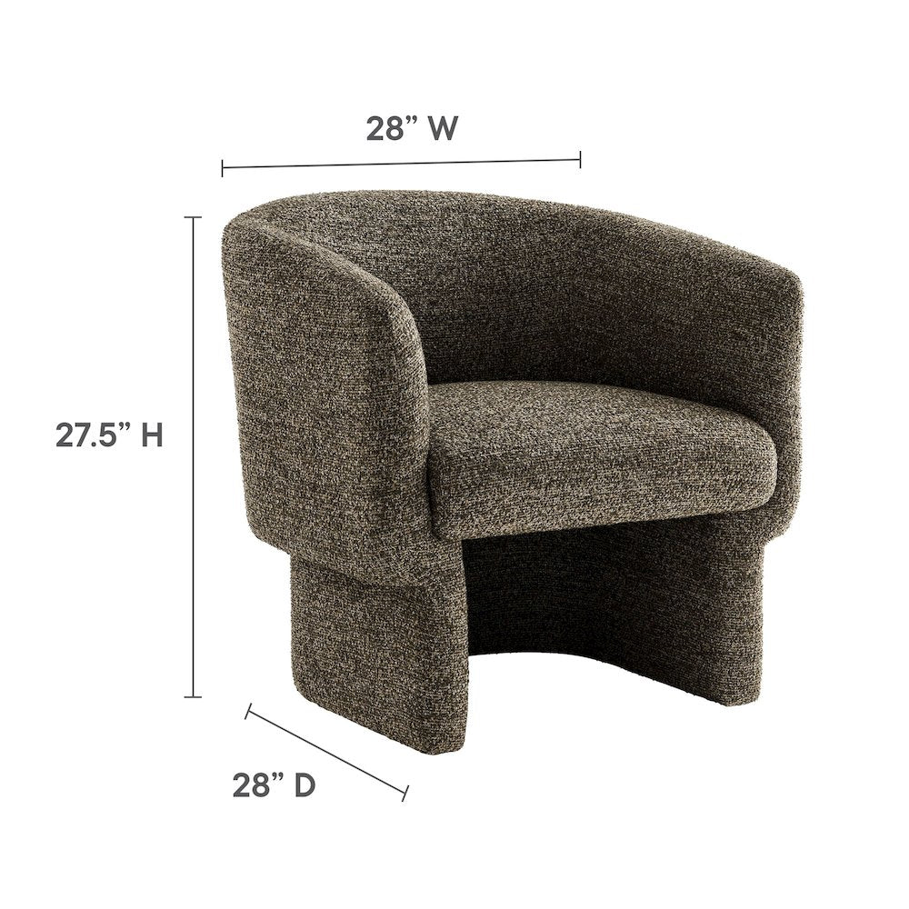 Muse Boucle Fabric Barrel Accent Chair