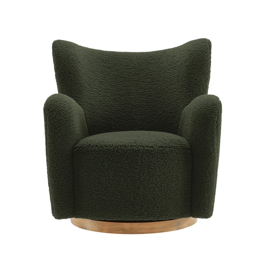 Montrose Wingback Sherpa Swivel Accent Chair