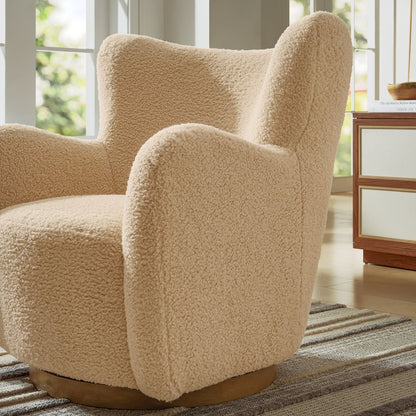Montrose Wingback Sherpa Swivel Accent Chair