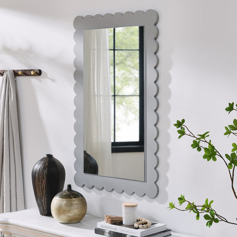 Emmeline Scalloped Rectangle Wall Mirror