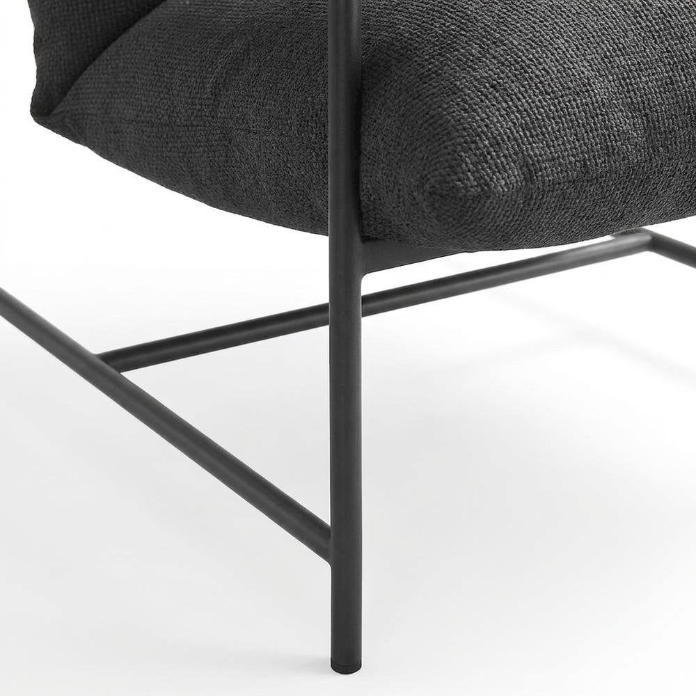 Boucle Sling Outdoor Patio Chair for Deck, Porch, and Accent Seating, Charcoal