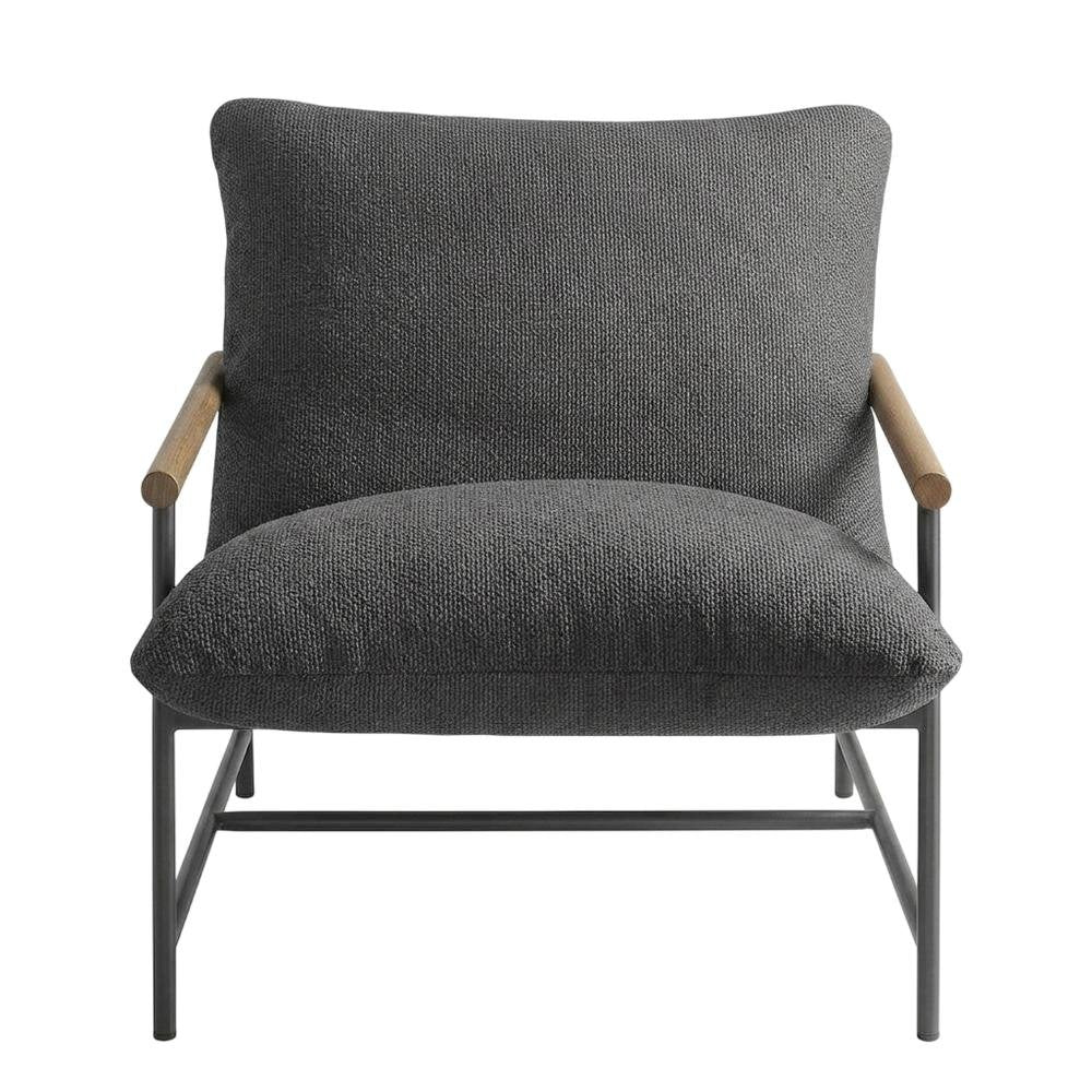 Boucle Sling Outdoor Patio Chair for Deck, Porch, and Accent Seating, Charcoal