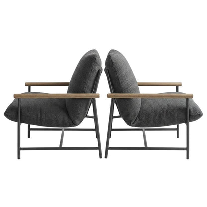 Boucle Sling Outdoor Patio Chair for Deck, Porch, and Accent Seating, Charcoal