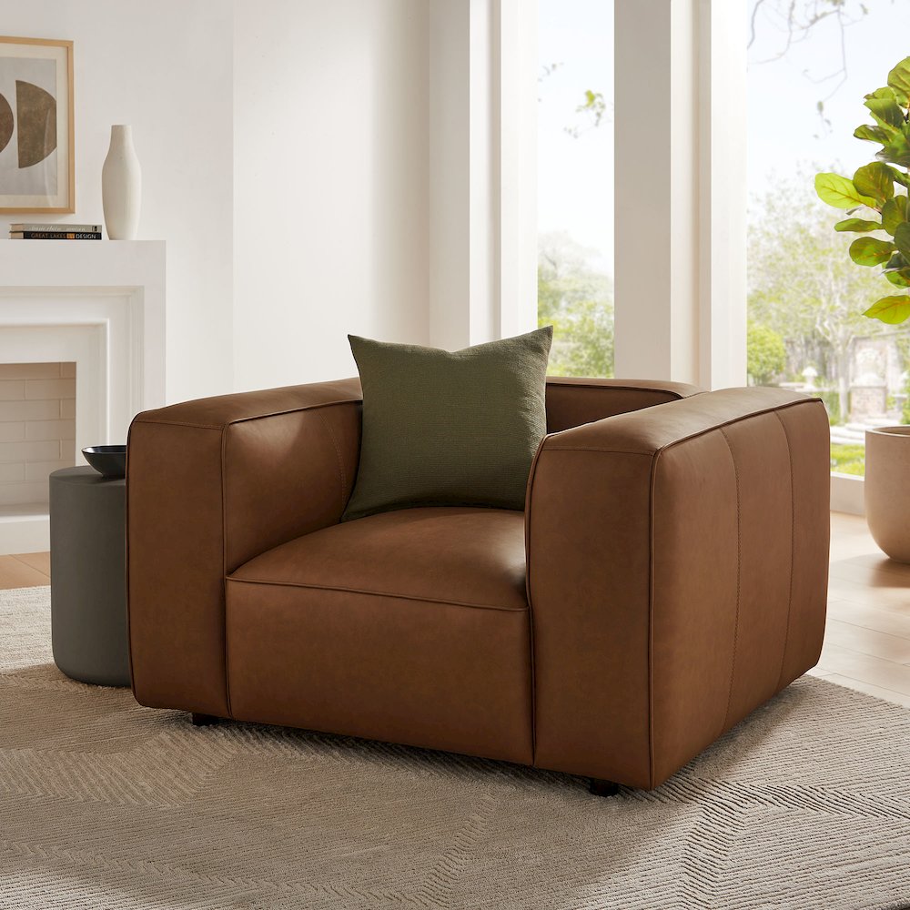Auren Upholstered Vegan Leather Modular Armchair
