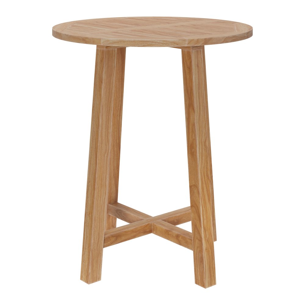 Wellspring 36" Outdoor Patio Teak Wood Bar Table